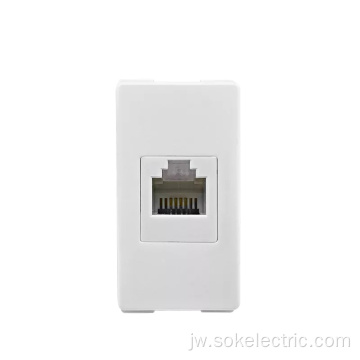 RJ11 4 kabel Tel Socket Outlet Modular kanggo plastik